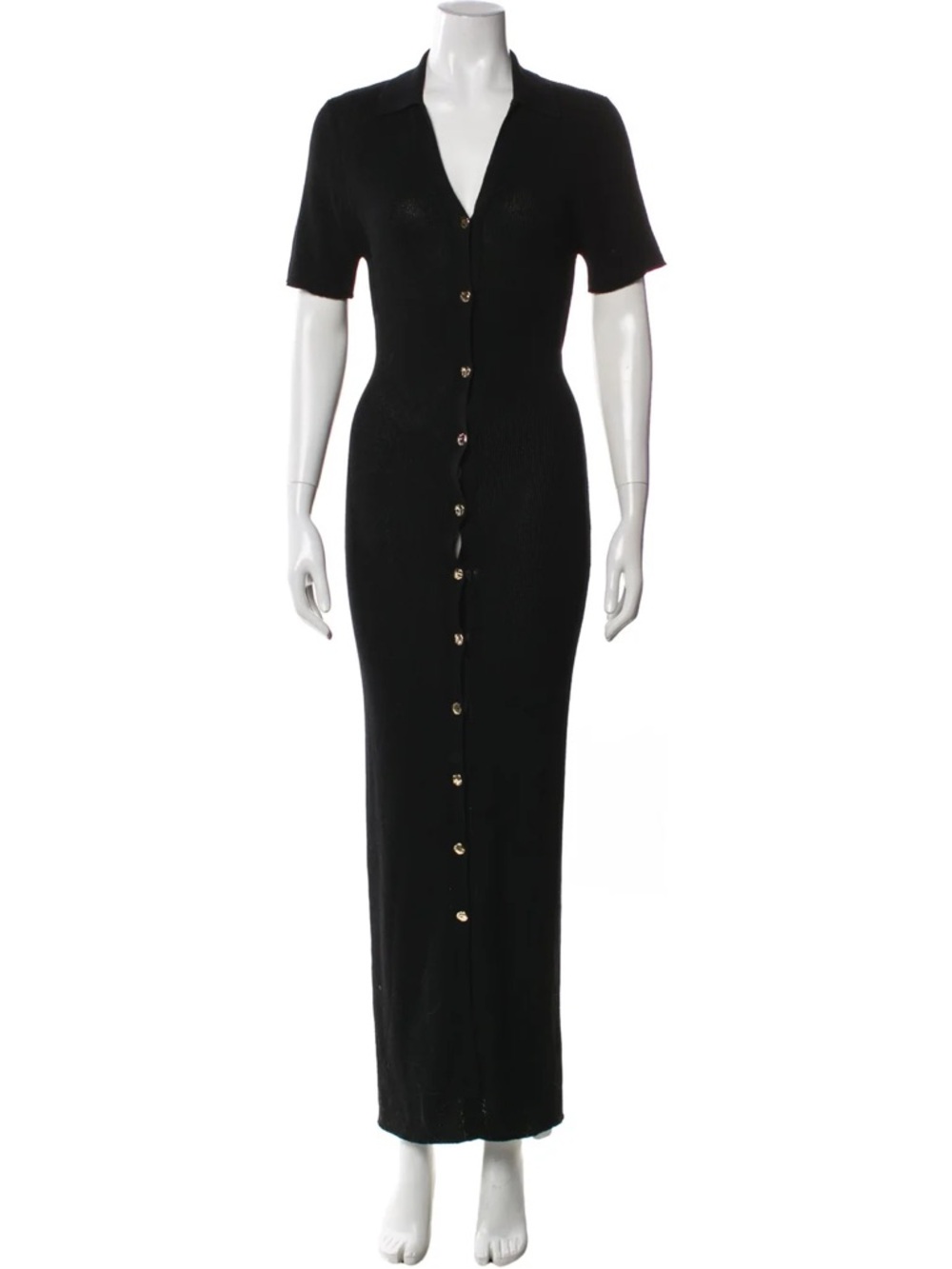 DISSH Black Button-Down Maxi Dress